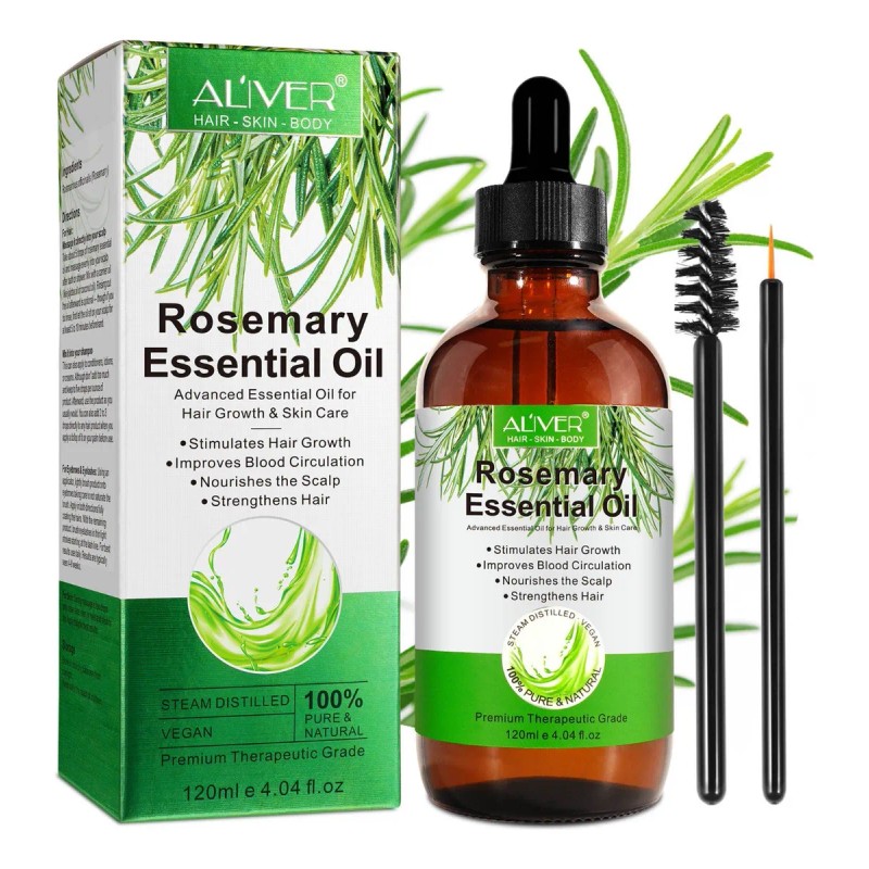 Aceite Esencial Romero 100% Puro Cabello Barba Cejas 120 Ml