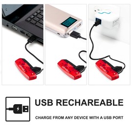 Bike Tail Light USB Rechargeable - Super Bright LED Rear Bicycle Light Clip On as Red Back Taillight with 6 Lighting Modes for Road Mountain Cycling Safety Accessories (Red)