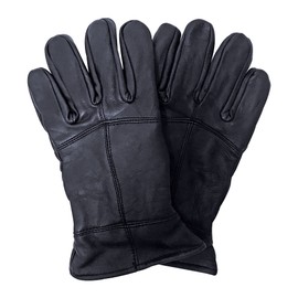THMO Men's Thinsulate Leather Gloves for Winter Windproof Outdoor Fleece Lining Gloves in Black, black