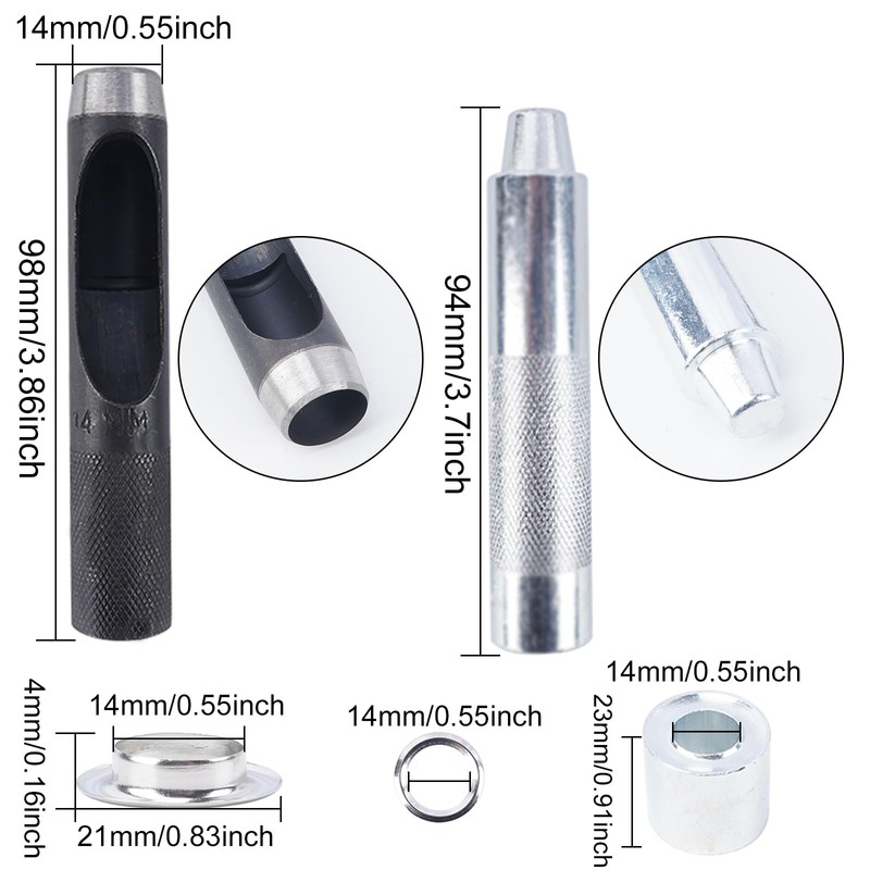 Luabue 14mm Eyelet Tool Kit Silver