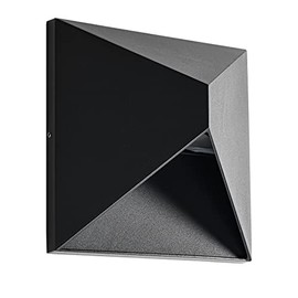 QQCherry Modern LED Wall Sconce, Outdoor Light Fixture, 3000K-5000K Color Temperature, Black