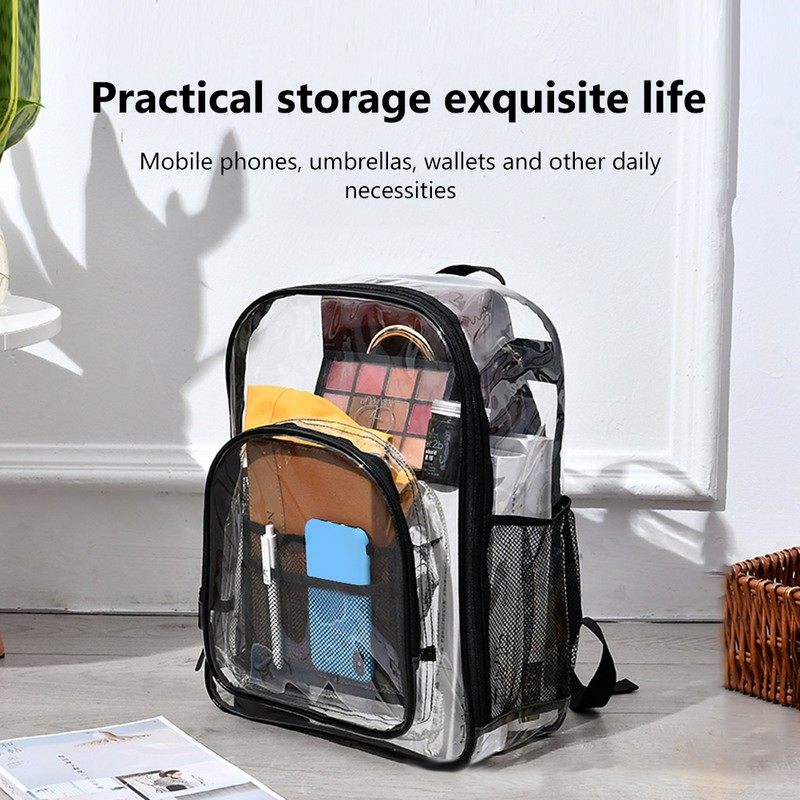 Clear Backpack Stylish Large Capacity Waterproof PVC Transparent Backpack for