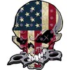 3 pcs Flag Skull Stickers, Skull American Flag Car Sticker
