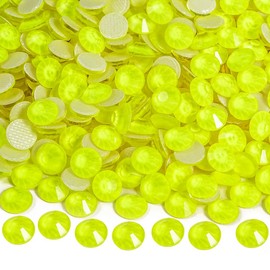 Blinginbox Hotfix Rhinestones for Clothes,1440pcs Hot Fix Rhinestones Crystal Gems for Crafts Decoration, Citrine Neon, SS10