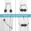 Porlau Strong Magnetic Curtain Tiebacks Grey 6 Pack Decorative Tie