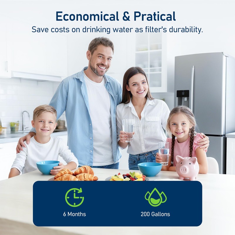 TEEHAY WHR1RXD1 Water Filter Replacement, Compatible with Everydrop Filter 1,