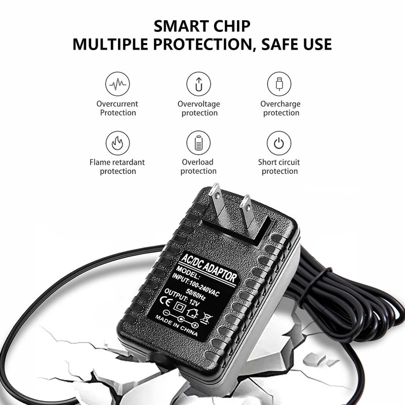 12V Charger for Audio Technica Turntable Charger Power Cord for