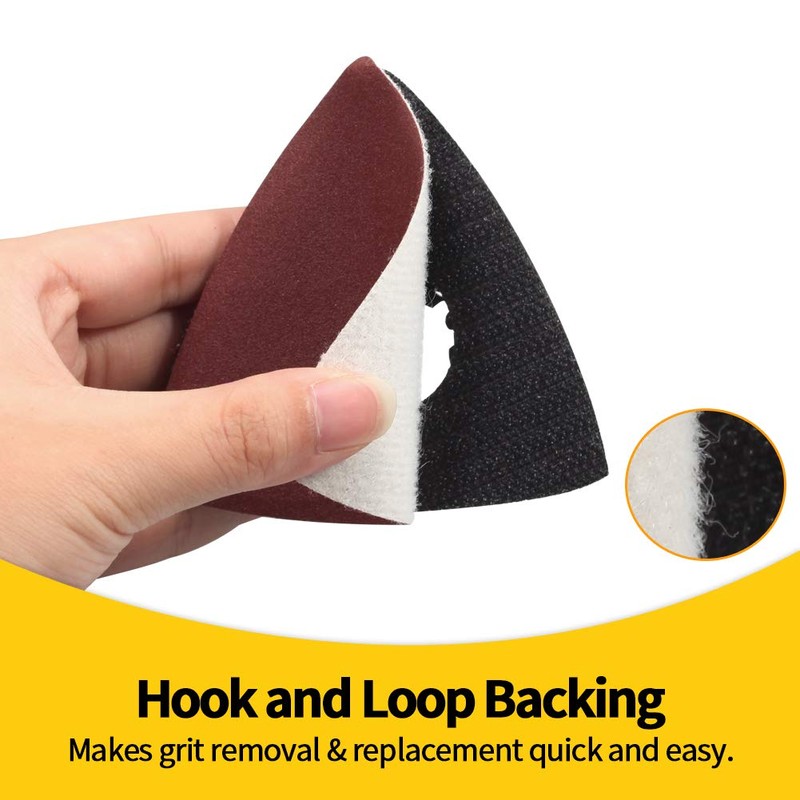 SPEEDWOX 30 Pcs Hook and Loop Triangle Sandpaper 240 Grit