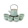 Dahlia Ice Crack Celadon Porcelain 7-pcs Gongfu Tea Set in