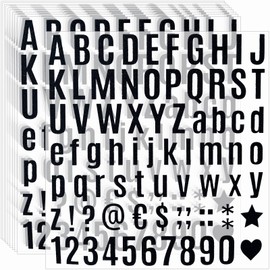 Waynoda 790 Pieces 10 Sheets Black Letter Stickers,Alphabet Number Stickers,Self Adhesive Letters Numbers Kit for Gift Decals,Home,Craft,Mailbox,Signs(1 Inch)