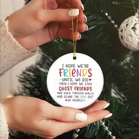 Fvviia Friend Gifts for Women - Friendship, Bestie Christmas Ornaments Gifts - Birthday, Christmas Decoration BFF Gifts for Her, Friends, Female, Sister - Christmas Tree Decoration Ceramic Ornament