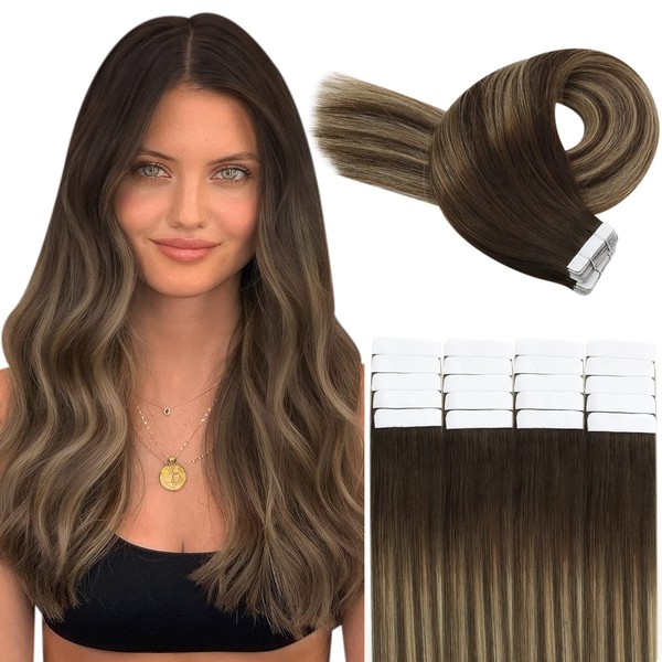 YoungSee Tape Extensions Real Hair 55 cm Tape in Balayage