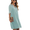 Wkior Summer Dresses for Women Cute V Neck Loose Swing