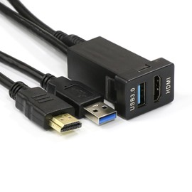 Timloon USB Input Port & HDMI Input Port USB 3.0 & HDMI 2.0 Transmission Port Audio Relay Audio Parts Switch Hole Panel for TOYOTA Toyota (Latest Upgrade)