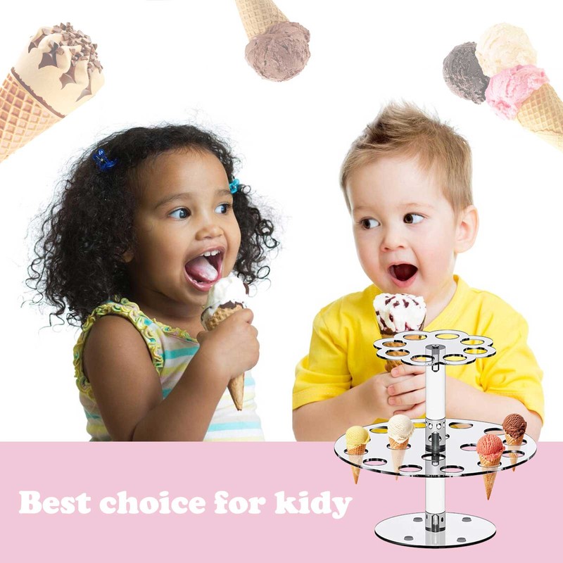 Acrylic Ice Cream Cone Bracket Popcorn Cone Display Rack