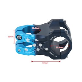 BESNIN Bike Stem MTB Stem 31.8mm 50mm Colourful Short Bike stem Mountain Bike Stem Handlebar Stem for Cycling Aluminum Alloy (black blue)
