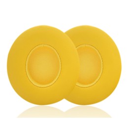 Replacement Ear Pads Compatible with Beats by Dre Solo3.0/Solo2.0 Wired and Wireless A1796/B0534 Headphones, Akkiv Replacement Ear Pads Made of Protein Leather and Memory Foam (Yellow)