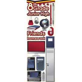 Reminisce Making The Grade 3D Eighth Grade Sticker