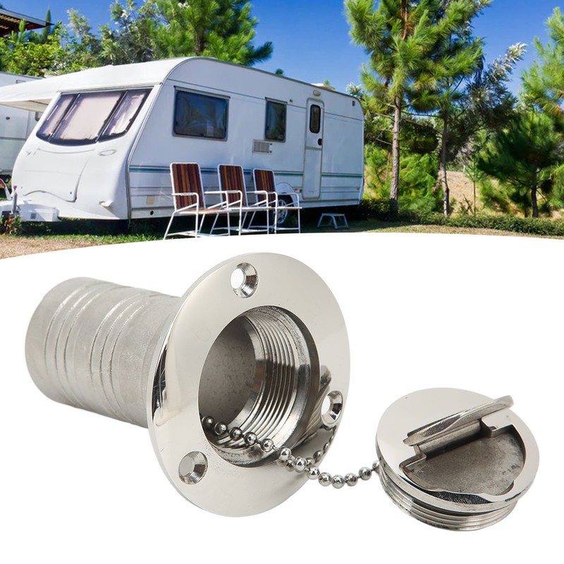 Marine Boat Deck Filler with Keyless Cap Stainless Steel Mirror