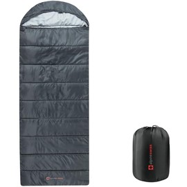 Alpine Swiss 0°C (32°F) Sleeping Bag Lightweight Waterproof with Compression Sack Adults All Seasons Camping Hiking Backpacking Travel Outdoor Indoor - Color: Gray, Specification: One Size