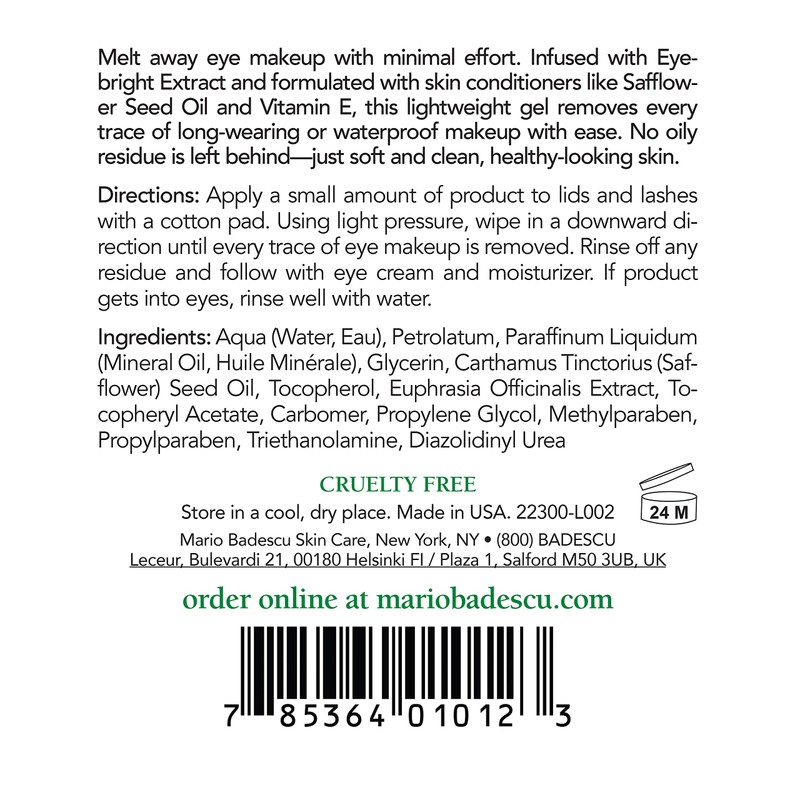 Mario Badescu Eye Makeup Remover Gel Ideal for Combination or
