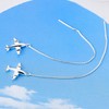 Rockyu Women's 925 Silver Earrings, Airplane Motif, Long Chain Earrings,