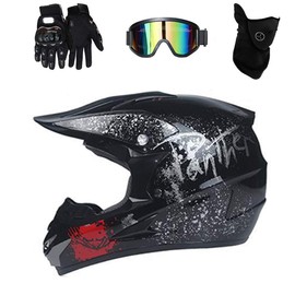 TRIPERSON Dirt Bike Off-Road Motocross ATV Motorcycle Helmet for Men Women,Professional Competition Helmet DOT Certified (Black, Large)