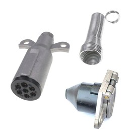 7 Pin Trailer Side Connector Kit - 7 Pole 7 Pin Wire Plug Connector Hook 7 Pin Connection Socket Wiring Connector 7 Pole Wire Coupler Traction Sleeve Set 3 Piece Trailer Side Hooks