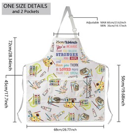 BNQL Painting Artist Apron with Pockets Artist Painter Gifts Art Lover Gift for Art Teacher Apron Painter Apron (art br white apron)