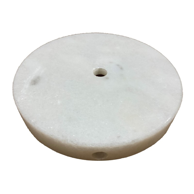 Lamp/Sculpture Base-Marble-6"-Round: Black or White (1 Pc.) (6" Marble-Round-Black-w/Cord Hole)
