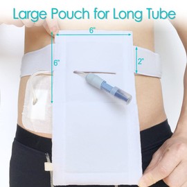 [2 Pack] Feeding Tube Belt, PEG Tube Holder G-Tube Protective Belt Breathable White with Slit for G Tube J Tube PEG Tube Supplies, No More Taping The Tube