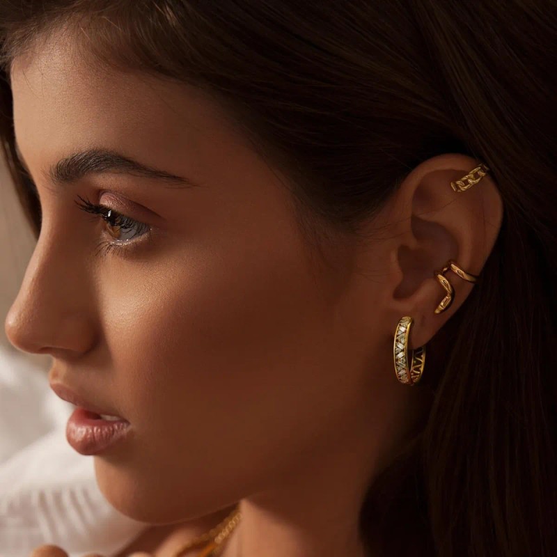 Aretes Huggie Arracadas Oro 14k Mujer Cz Joyería Fina Regalo