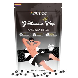 Natreza Wax Beads for Hair Removal, 1lb Hard Wax Ideal for Face, Brazilian, Bikini, Chest, Back, Body, Arms, Legs Waxing, Wax Pearls for Men Women Home Salon Use, Black
