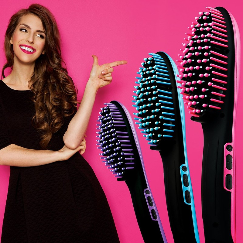 Timco Cepillo Alaciador de Cabello Ceramic, color Rosa