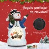 Muñeco De Nieve Musical Con Luces Led Tren Giratorio Escena