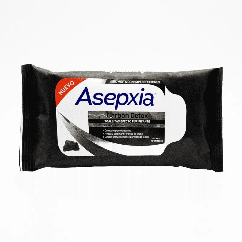 Asepxia Toallitas Carbón Détox Empaque Unidades
