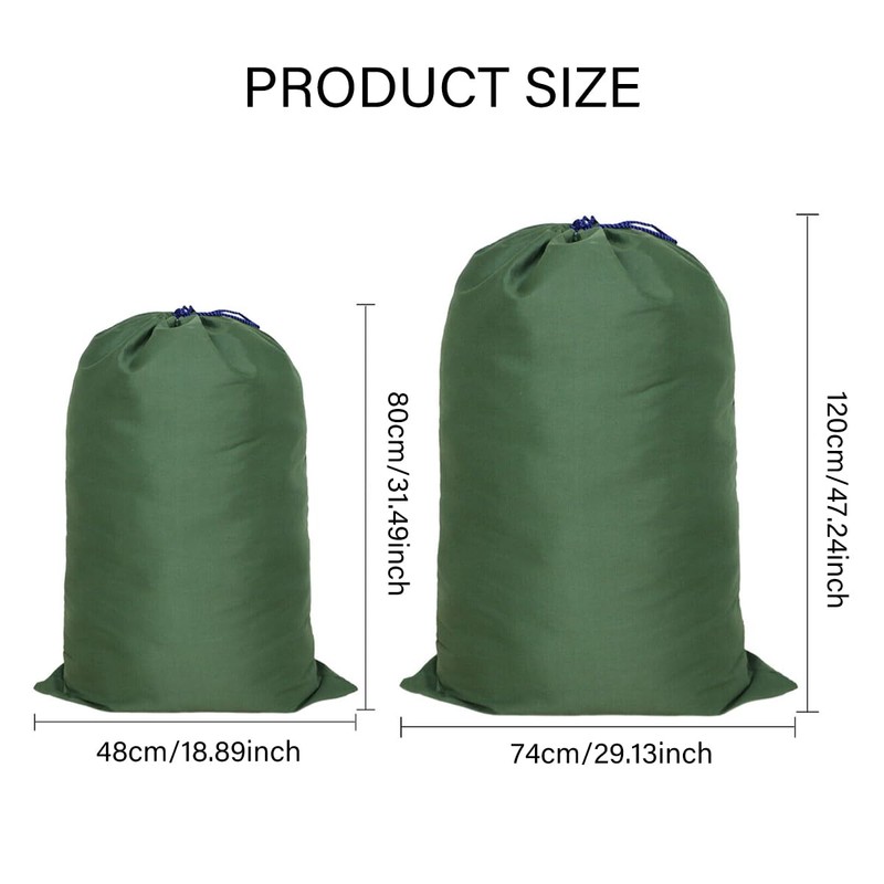 AIMALL Large Canvas Drawstring Bag, Multi-Purpose Storage Pouch, Army Green,
