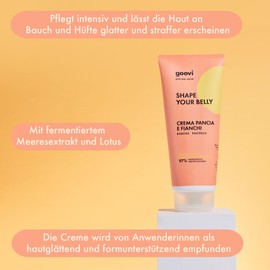 GOOVI Shape Your Belly Belly & Hips Cream - Straffende Körpercreme für Bauch, Hüften & Arme - 97% natürliche Inhaltsstoffe - 200ml