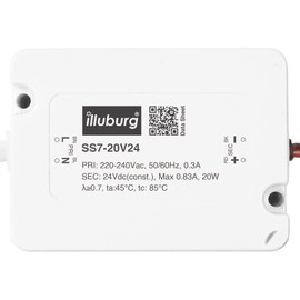 illuburg LED Driver 24V 20W Waterproof IP67 Flickerfree for LED Strip Light Power Supply Transformer