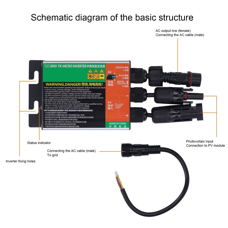 MPPT Solar Grid Tie Inverter Pure Sine Waving Aluminium Alloy