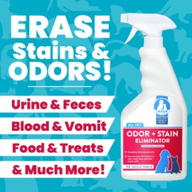 Unique Pet Odor and Stain Eliminator - 24 oz. Ready-to-Use Liquid Spray - Bio-Enzymatic Formula Eliminates Old and New Pet Odor and Pet Stains (Packaging May Vary)