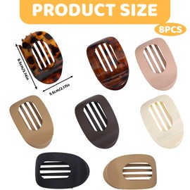 8 PCS Flat Claw Clip for Women, Duckbill Hair Clips for Lying Driving Yoga Office Styling, 9.5 cm x 5.5 cm Hair Accessories Ideal Gifts for Women and Girls