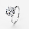 Michooyel S925 4ct Round Brilliant Cut Solitaire Diamond Engagement Rings