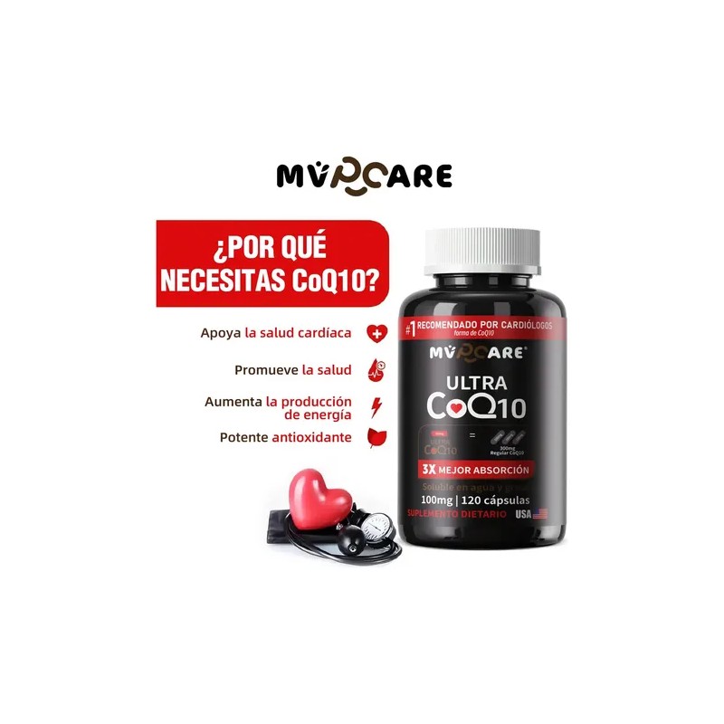 Mvpcare Ultra Ubiquinol Coq10 100mg 120caps Coenzima Q10 Sabor