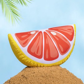 Phantoscope Fruit Outdoor Shaped Pillow Series Grapefruit Shaped Waterproof Outdoor Throw Pillow with Leather Decorative, Cushions for Fun Home Decor for Patio, Pool, Pink and White, 9.5 x 18 inches