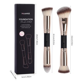 2 Brochas Kabuki Maquillaje Profesional Base Polvo Corrector Color Oro Y Negro
