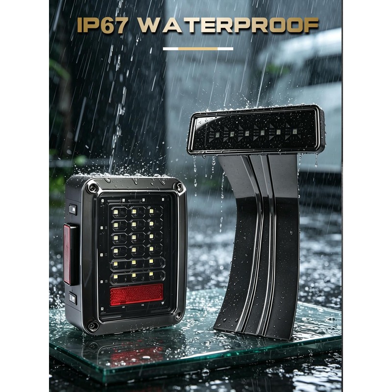 MAYELLO Tail Lights&3rd Brake Lights Compatible with Jeep JK JKU