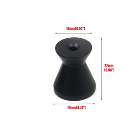 Quluxe 0.74 Inch Diameter Aluminum Single Hole Cone Shape Furniture Cabinet Knobs with Screws for Drawer, Cabinet, Wardrobe- Black (Pack of 8)