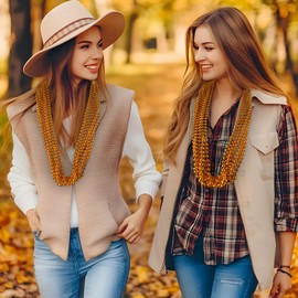 HOOSUN 30 Pack Mardi Gras Beads Necklaces Bulk, Mardi Gras Accessories for Party Favors,Orange Decoration St Patricks Day Necklace Party Supplies Mardi Gras Decor For Party, School Event,Home