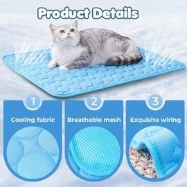 ZFFAFUR Cooling Mat for Dogs and Cat, Soft Comfortable Cooling Mat for Dogs, Summer Cool Mat, Pet cooling Pads for Cat Puppy, Durable Pet Cool Mat Non Toxic Gel Self Dog Cool Pad, Grey